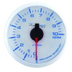 DEPO racing gauge Tachometer - Super white series