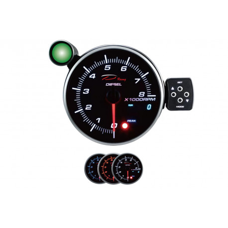 Gauges 80mm and larger Programmable dual view additional Tachometer DEPO 95mm - Diesel | races-shop.com