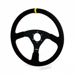 3 spoke steering wheel RRS Off Road, 380mm, suede, flat, black/yellow