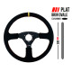 steering wheels 3 spoke steering wheel RRS Off Road, 380mm, leather, flat, black/yellow | races-shop.com