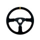 steering wheels 3 spoke steering wheel RRS Off Road, 380mm, leather, flat, black/yellow | races-shop.com