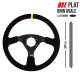 steering wheels 3 spoke steering wheel RRS Traject, 330mm, suede, flat, black/yellow | races-shop.com