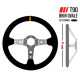 steering wheels 3 spoke steering wheel RRS Corsa, 350mm, suede, 90mm offset, black/silver/yellow | races-shop.com