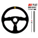 steering wheels 3 spoke steering wheel RRS Veloce, 350mm, suede, 37/29mm grip, flat, black/yellow | races-shop.com