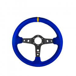 3 spoke steering wheel RRS Corsa 90, 350mm, leather, 90mm offset, blue/black/yellow