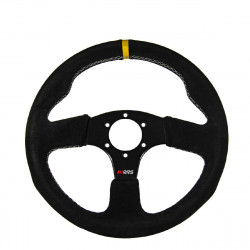 3 spoke steering wheel RRS Apex, 330mm, suede, flat, black/yellow