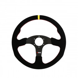 3 spoke steering wheel RRS Apex, 350mm, suede, flat, black/yellow