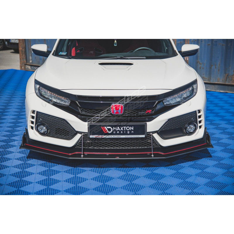 Honda Racing Splitter RACING DURABILLITY Front Splitter Honda Civic X Type-R | races-shop.com