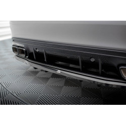 MAXTON DESIGN central rear splitter for Mercedes-AMG C63 Sedan (with vertical bars), glossy black