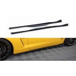 MAXTON DESIGN side skirts diffusers for Chevrolet Corvette C6, glossy black