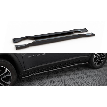 Body kit and visual accessories MAXTON DESIGN side skirts diffusers for Jeep Compass Limited Mk2 Facelift, glossy black | races-shop.com