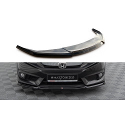 MAXTON DESIGN front splitter for Honda Civic Mk10, glossy black, V2