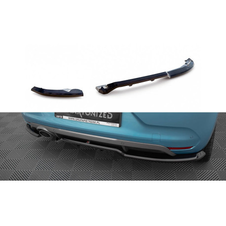 Body kit and visual accessories Central Rear Splitter (with vertical bars) Renault Clio R.S. Line Mk5 | races-shop.com