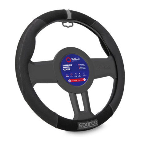 steering wheels SPARCO CORSA SPS130 steering wheel cover, grey (PVC, suede and rubber) | races-shop.com