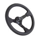 steering wheels 3 spoke steering wheel NRG, 350mm, leather, 75mm offset, black | races-shop.com