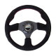 Promotions 3 spoke steering wheel NRG RACE, 320mm, suede, 25mm offset, black/grey | races-shop.com