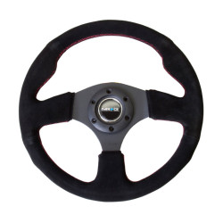 3 spoke steering wheel NRG RACE, 320mm, suede, 25mm offset, black/grey