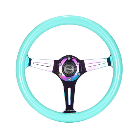 Universal quick release steering wheel hubs NRG Classic wood grain 3-spoke mahogany Steering Wheel (350mm) - NEO/Minty | races-shop.com