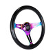 Promotions 3 spoke steering wheel NRG Classic, 350mm, wood, 38mm offset, black/neon | races-shop.com