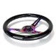 Promotions 3 spoke steering wheel NRG Classic, 350mm, wood, 38mm offset, black/neon | races-shop.com