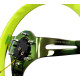 Universal quick release steering wheel hubs NRG Classic wood grain 3-spoke mahogany Steering Wheel (350mm) - NEO/Yellow | races-shop.com