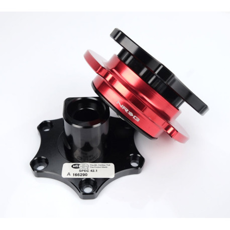 Universal quick release steering wheel hubs NRG SFI key way type quick release hub - black/red | races-shop.com