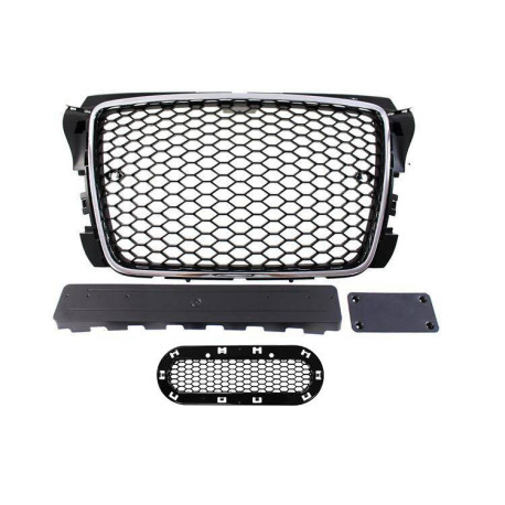 Body kit and visual accessories Grill Audi A3 8P RS-Style Chrome-Black 09-12 PDC | races-shop.com