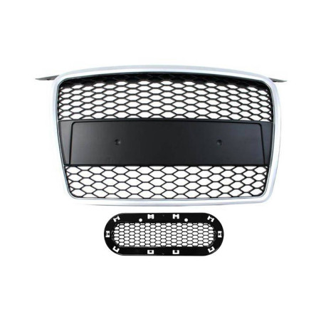 Body kit and visual accessories Grill Audi A3 8P RS-Style Silver-Black 05-08 | races-shop.com