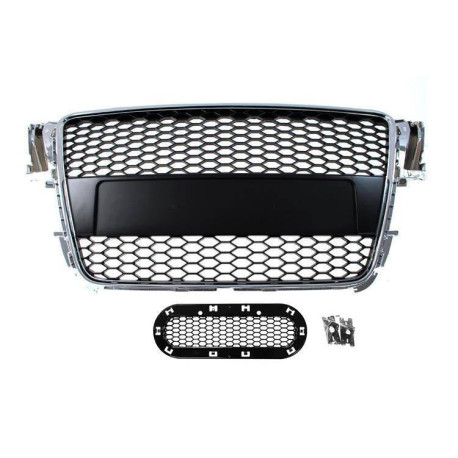 Body kit and visual accessories Grill Audi A5 8T RS-Style Chrome-Black 07-10 PDC | races-shop.com