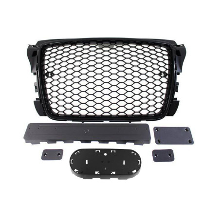 Body kit and visual accessories Grill Audi A3 8P RS-Style Bright Black PDC 09-12 | races-shop.com