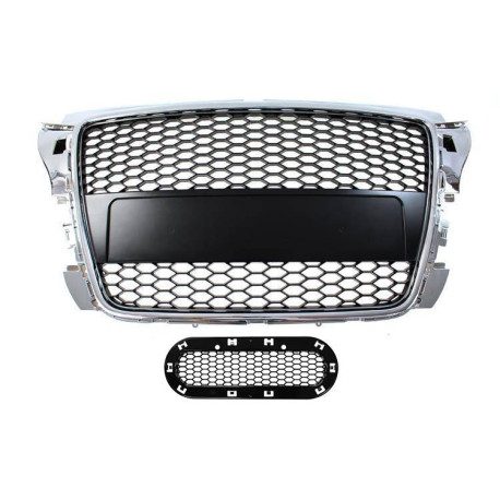 Body kit and visual accessories Grill Audi A3 8P RS-Style Chrome-Black 07-12 | races-shop.com