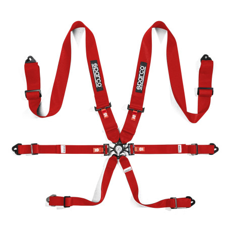 Seatbelts and accessories FIA 6 point safety belts SPARCO COMPETITION H-3 STEEL, red | races-shop.com