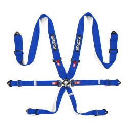 FIA 6 point sport safety belts SPARCO COMPETITION H-3 STEEL 3" (76mm), blue