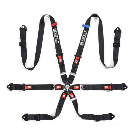 Seatbelts and accessories FIA 6 point safety belts SPARCO COMPETITION H-2 PU, black | races-shop.com