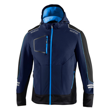 Hoodies and jackets SPARCO Men`s Technical SOFT-SHELL with Hood - blue | races-shop.com