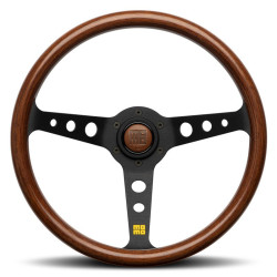 3 spoke steering wheel MOMO MOD. 07 HERITAGE, 350mm, wood, 72mm offset, brown/black