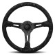 steering wheels 3 spoke steering wheel MOMO ULTRA Black 350mm, alcantara, Black Edition | races-shop.com