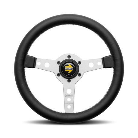 steering wheels 3 spoke steering wheel MOMO PROTOTIPO Silver 320mm, leather | races-shop.com