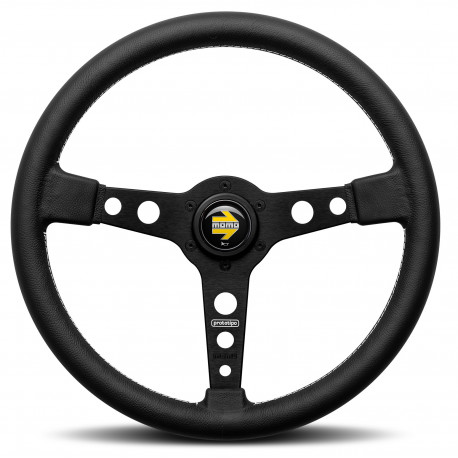 steering wheels 3 spoke steering wheel MOMO PROTOTIPO, 320mm, leather, flat, black | races-shop.com