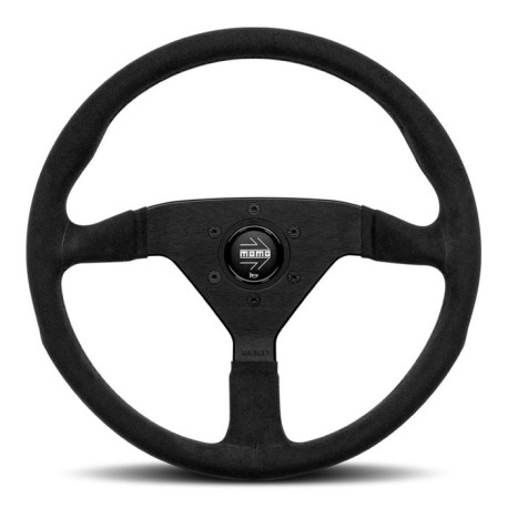 steering wheels 3 spoke steering wheel MOMO MONTECARLO, 350mm, alcantara, 40mm offset, black | races-shop.com