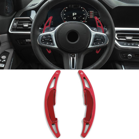 Paddle shifters Aluminium paddle shifters for BMW M2 F87 M3 F80 M4 F82 F83, red | races-shop.com