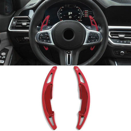 Paddle shifters Aluminium paddle shifters for BMW M5 F90 M6 F06 F12 F13, red | races-shop.com