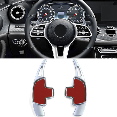 Paddle shifters Aluminium paddle shifters for GLA X156 GLB X247 GLC X253 C253, silver | races-shop.com