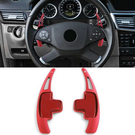 Paddle shifters Aluminium paddle shifters for Mercedes W176 W246 W212 C207 A207 S212, red | races-shop.com