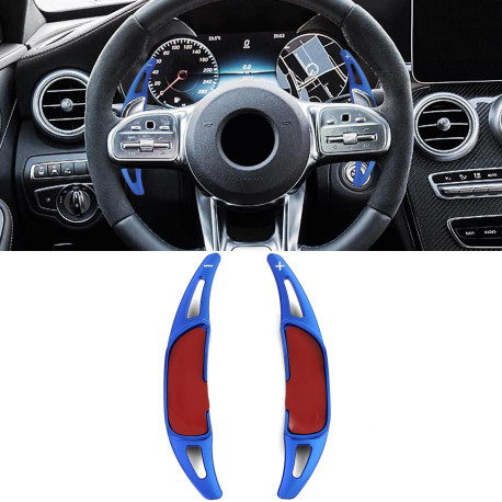 Paddle shifters Aluminium paddle shifters for Mercedes AMG S63 S65 E43 E53 E63 W213, blue | races-shop.com