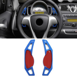 Aluminium paddle shifters for Smart ForTwo 451 Coupe Cabrio 09-19, blue