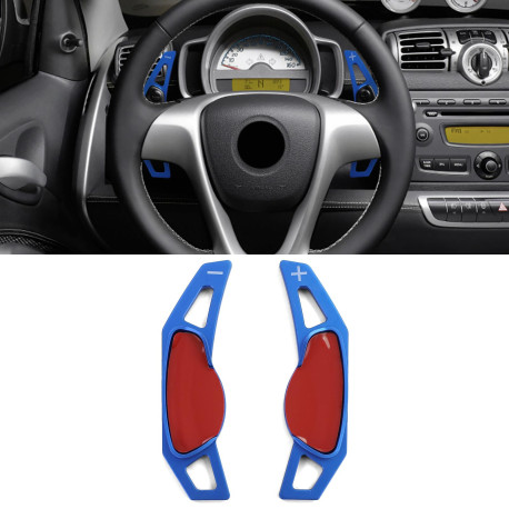 Paddle shifters Aluminium paddle shifters for Smart ForTwo 451 Coupe Cabrio 09-19, blue | races-shop.com