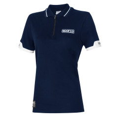 SPARCO polo zip MY2024 for woman - blue