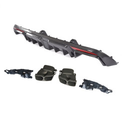 CT CARBON rear diffuser for MERCEDES W205 C63 & C63S SALOON 4DR, carbon