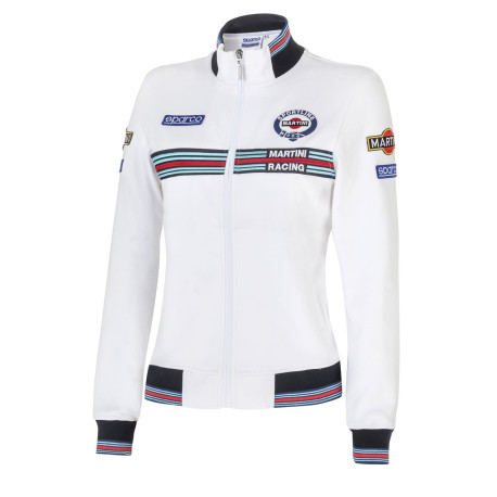 Hoodies and jackets Sparco MARTINI RACING lady`s full zip sweatshirt, white | races-shop.com
